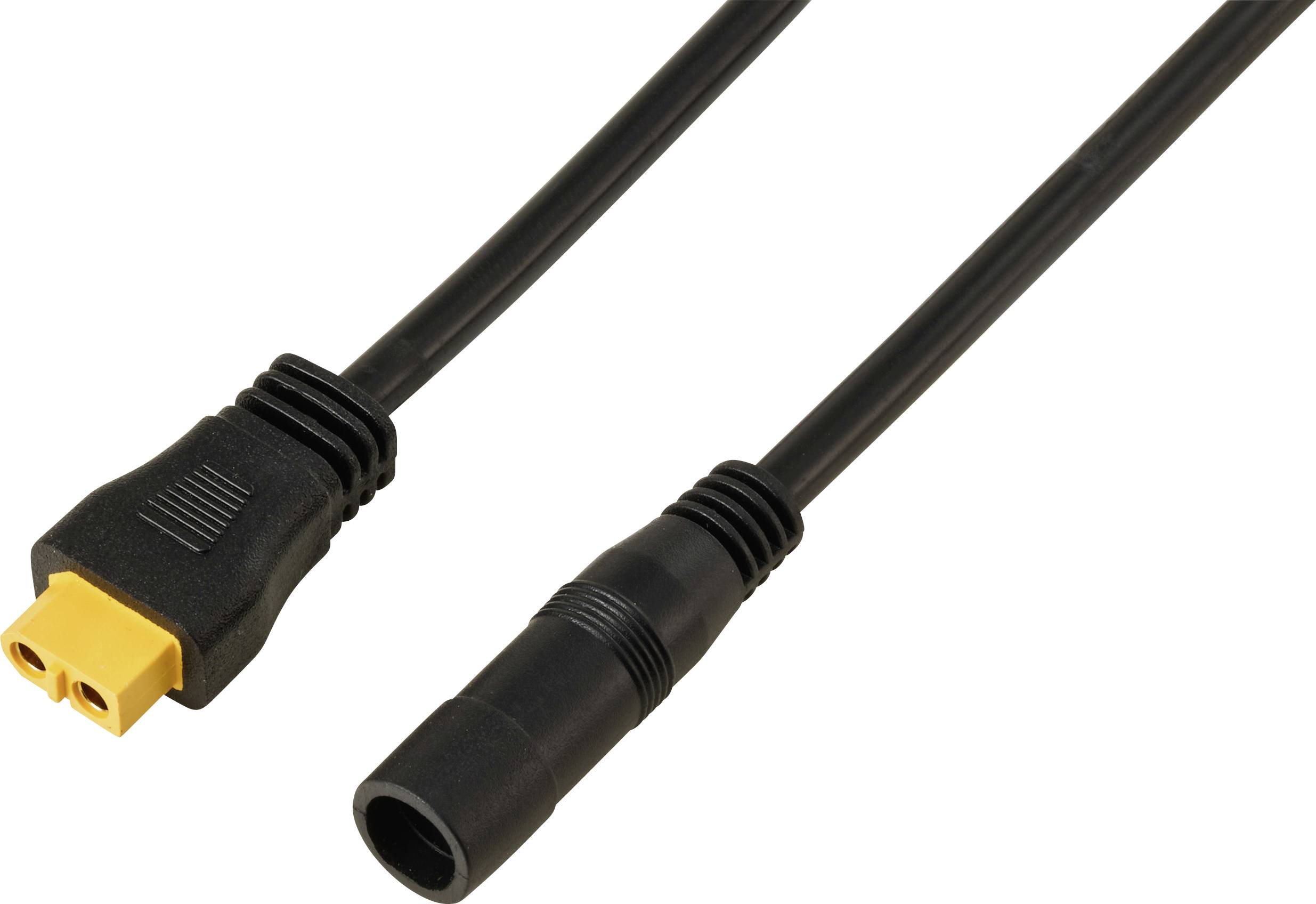 DC aljzat 2,5/5,5 mm - XT60 kábel 0,5 M TC-13619300 Fekete TRU COMPONENTS Tartalom: 1 db-0