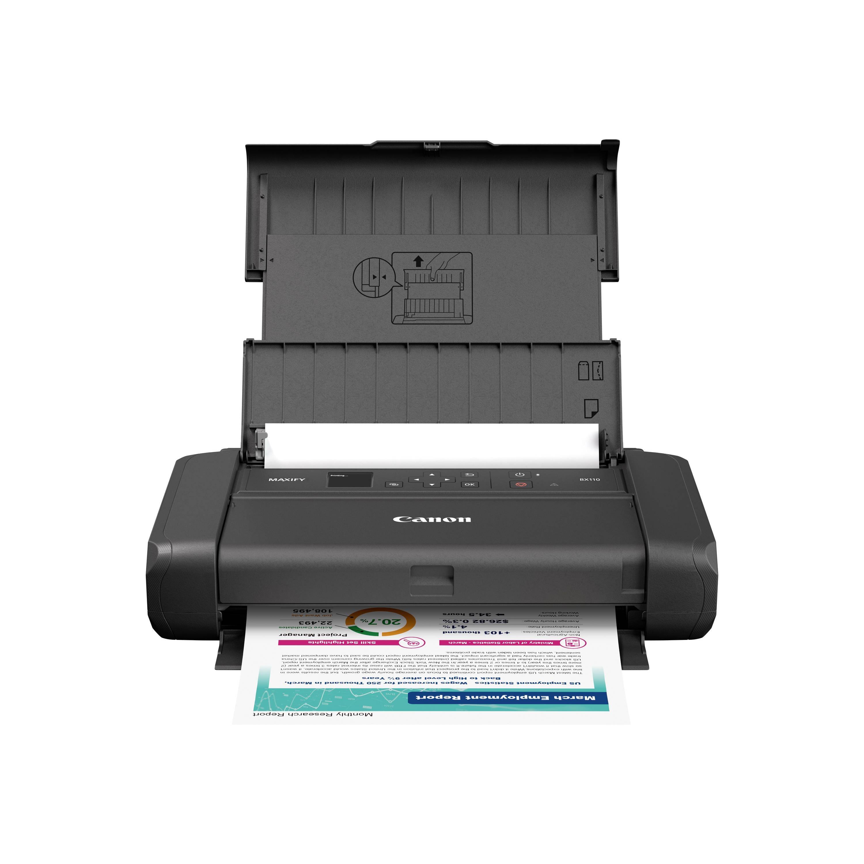 Canon Maxify BX 110 Imprimante à jet dencre jet dencre couleur A4 Wi-Fi, USB, Fonctionnement sur batterie, recto-verso — Photo 3 sur 4
