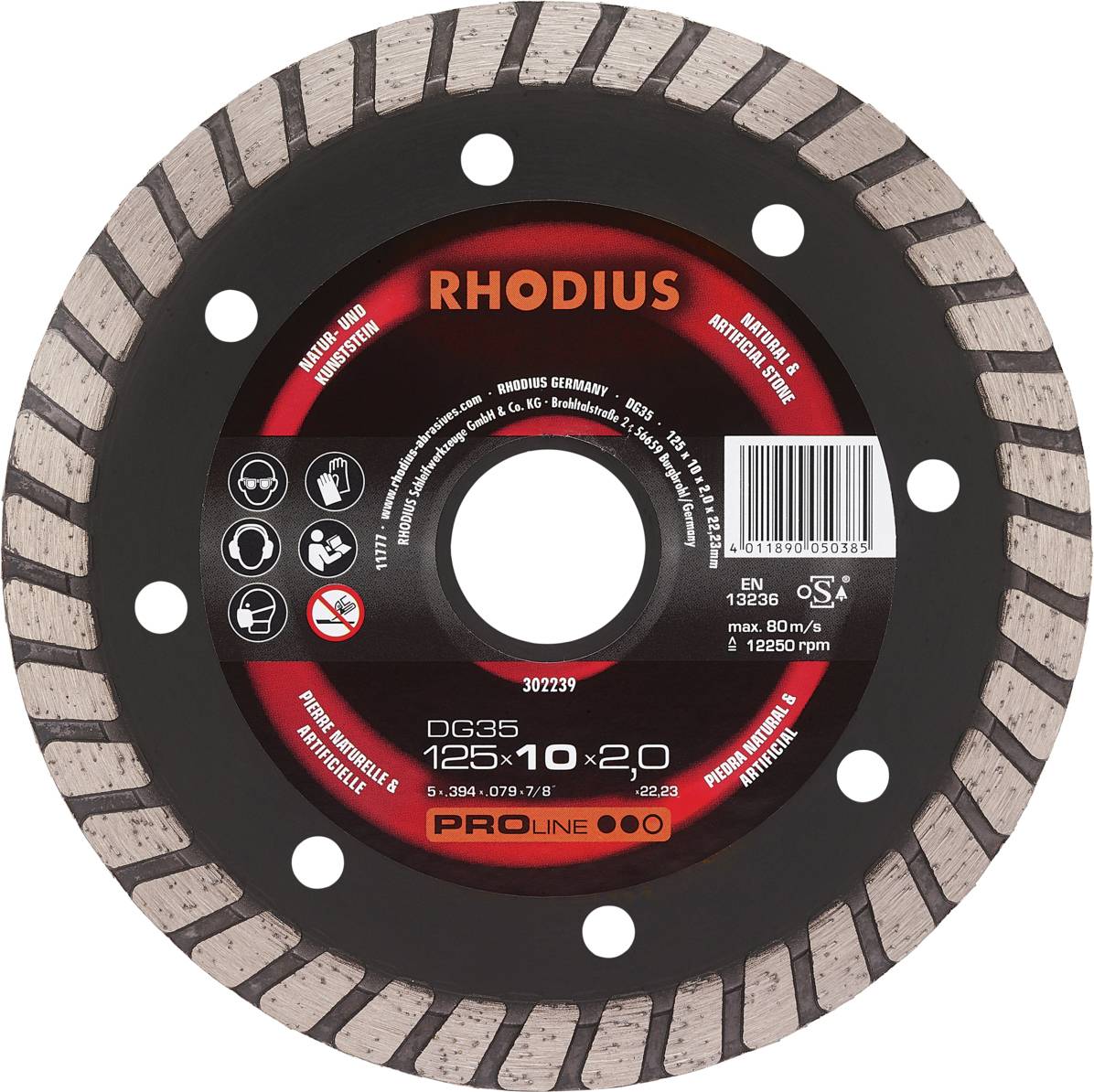 Rhodius DG35 302239 Gyémánt bevonatú vágótárcsa 1 db Natúr kő