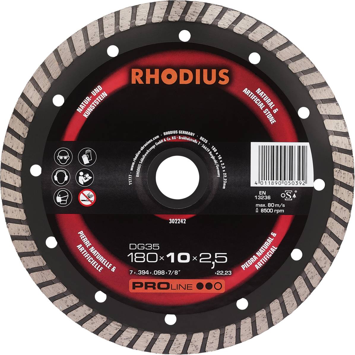 Rhodius DG35 302242 Gyémánt bevonatú vágótárcsa 1 db Natúr kő
