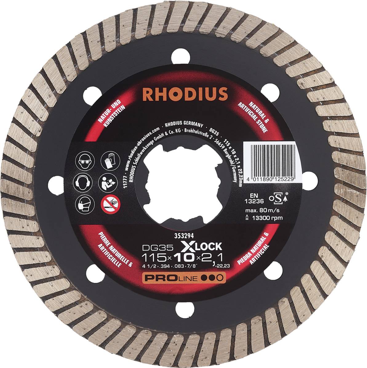 Rhodius DG35 X-LOCK 353294 Gyémánt bevonatú vágótárcsa 1 db Natúr kő
