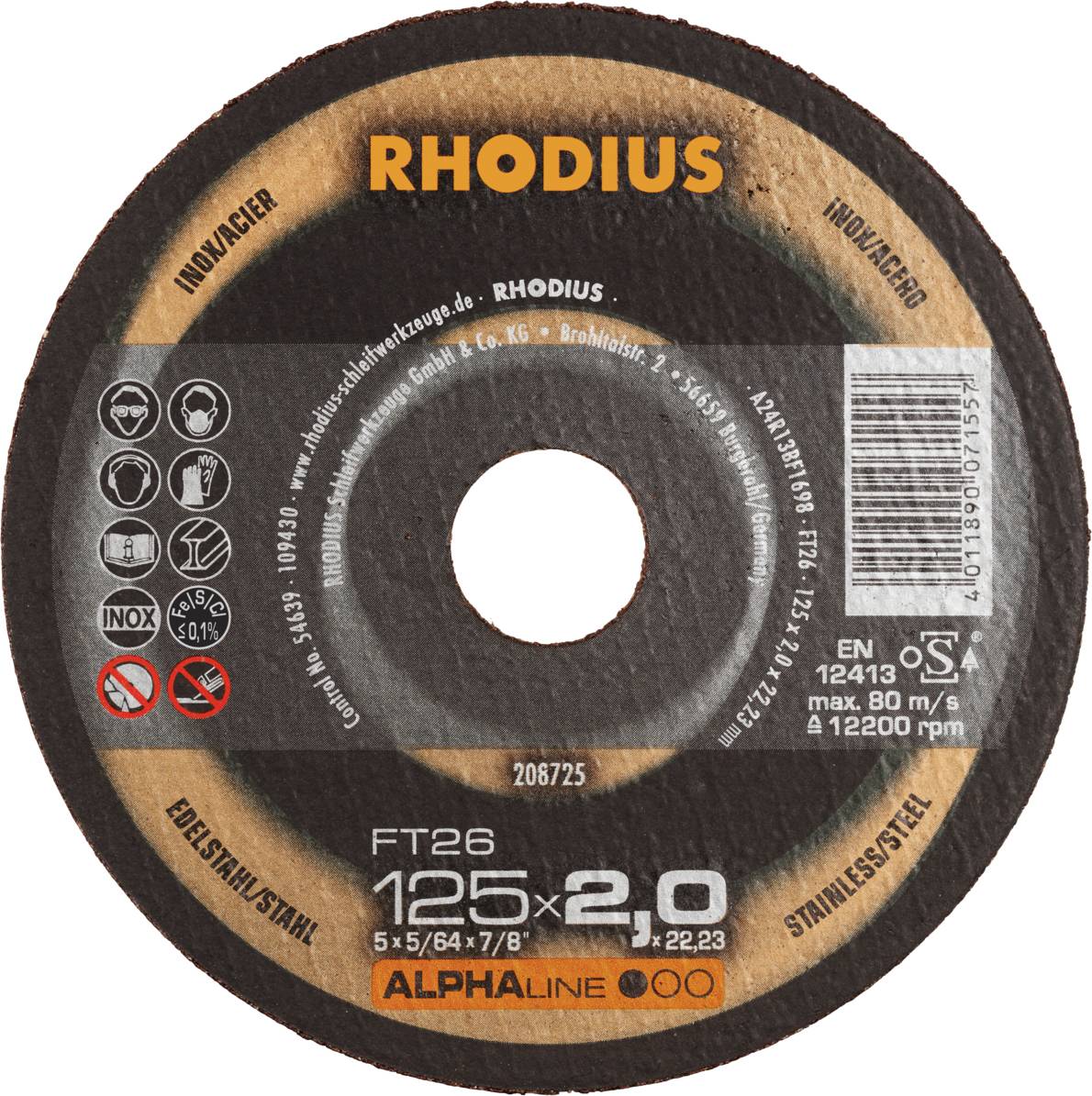 Rhodius FT26 208725 Vágótárcsa készlet 25 db Nemesacél, Acél