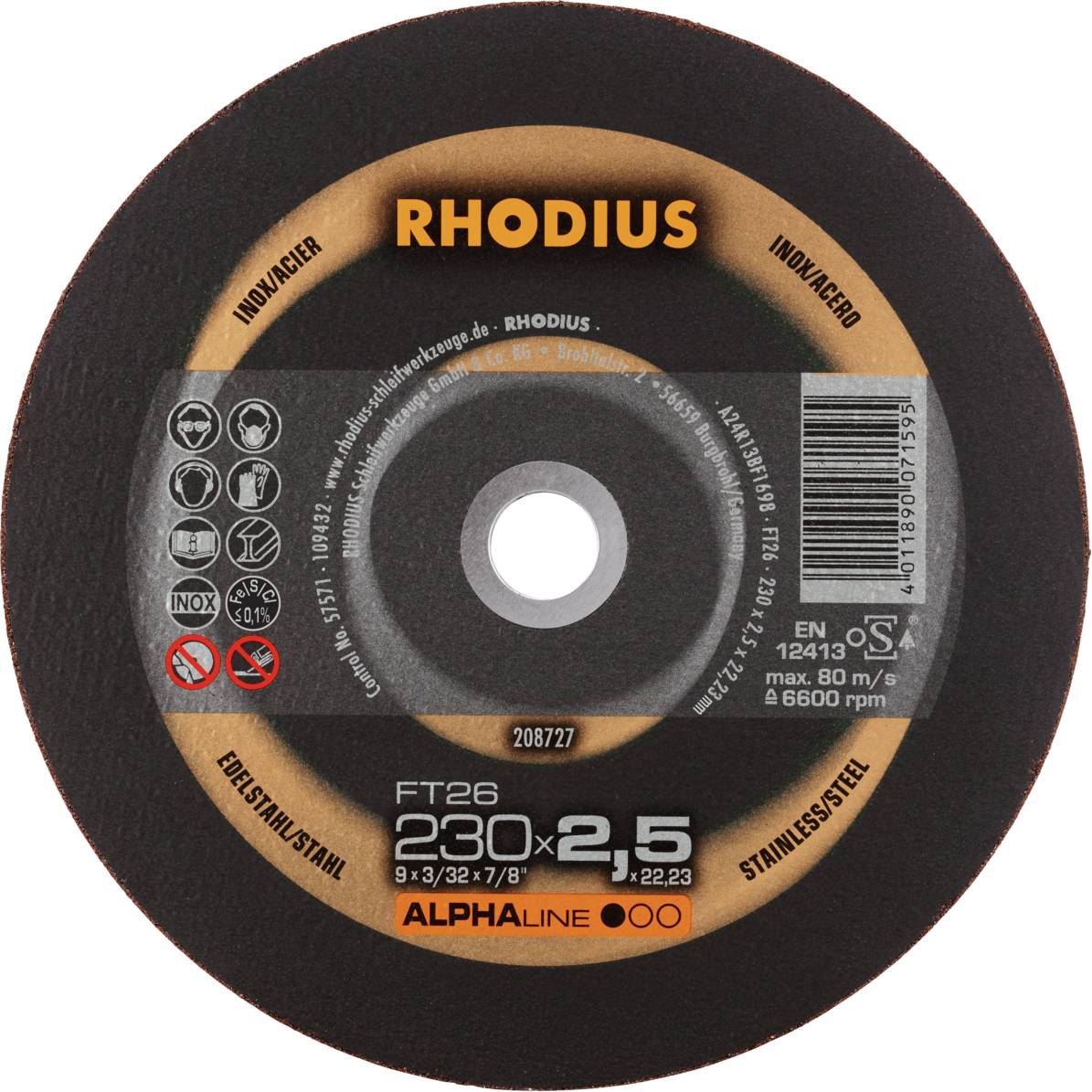 Rhodius FT26 208727 Vágótárcsa készlet 25 db Nemesacél, Acél