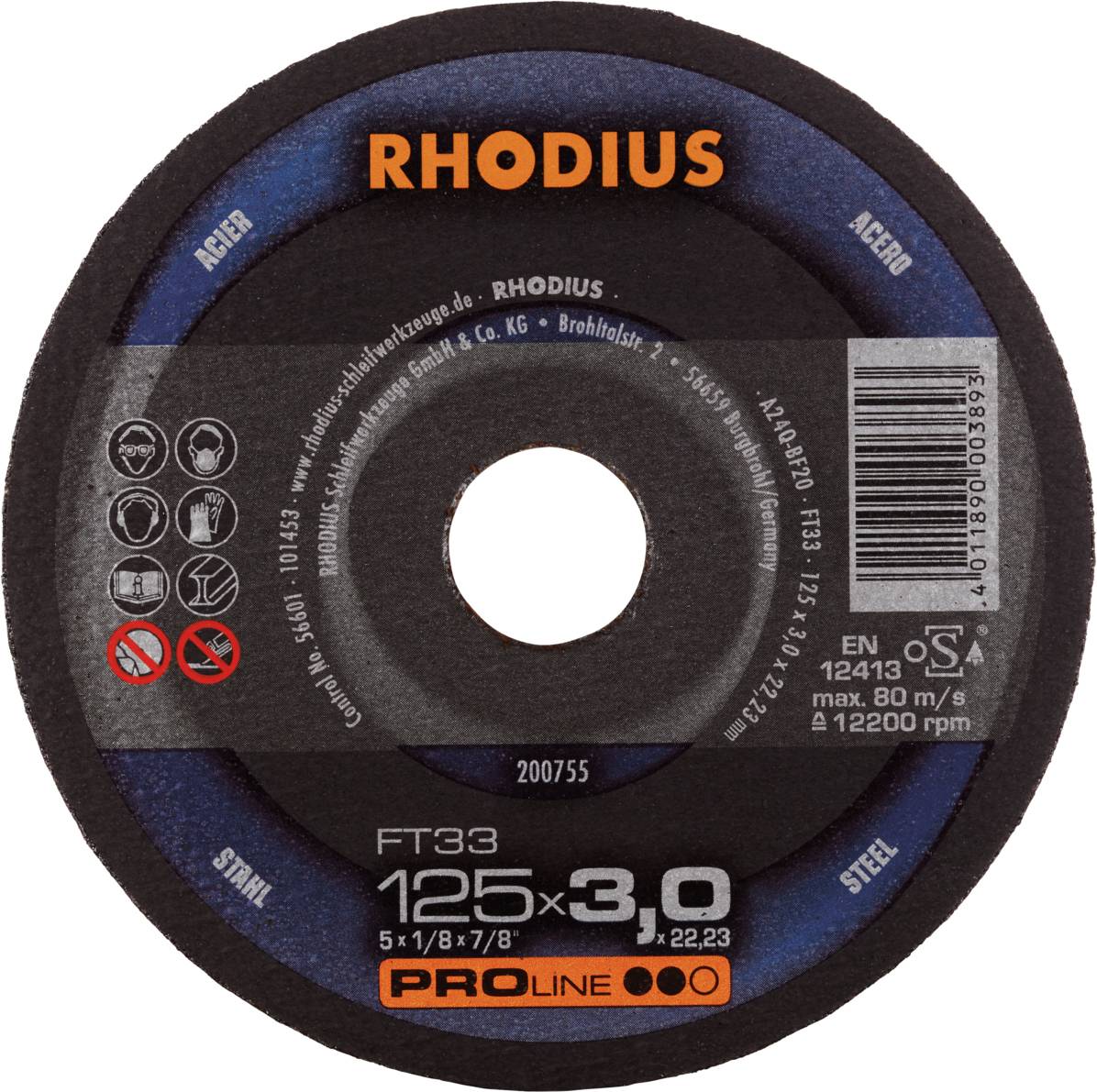 Rhodius FT33 200755 Vágótárcsa készlet 25 db Acél