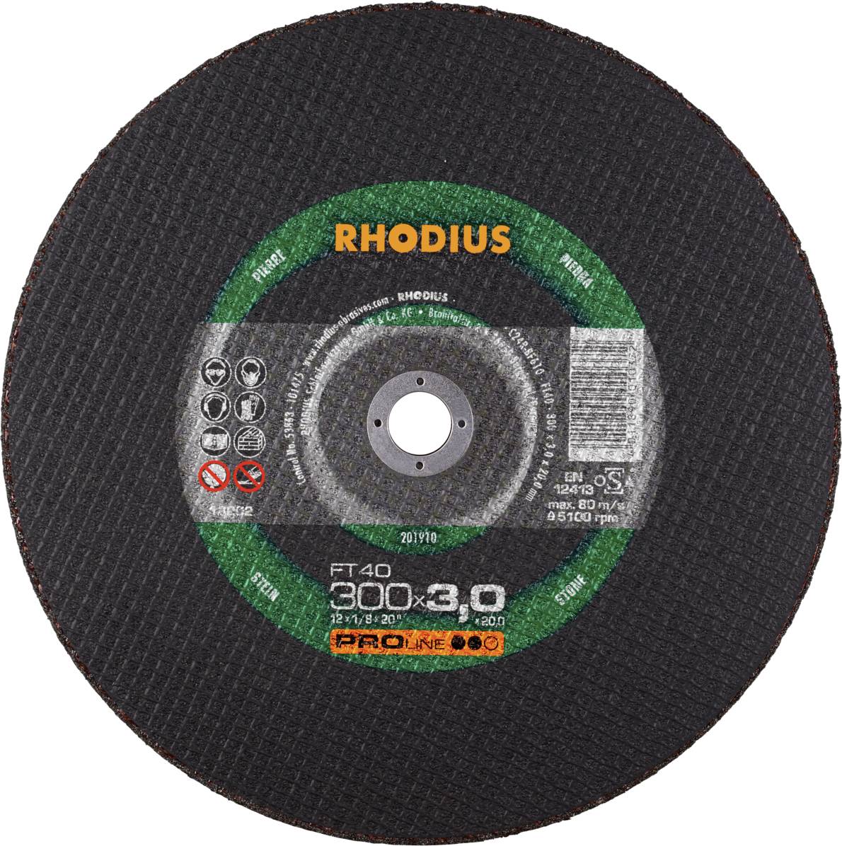 Rhodius FT40 201910 Vágótárcsa készlet 25 db Kő, Nem vastartalmú fém
