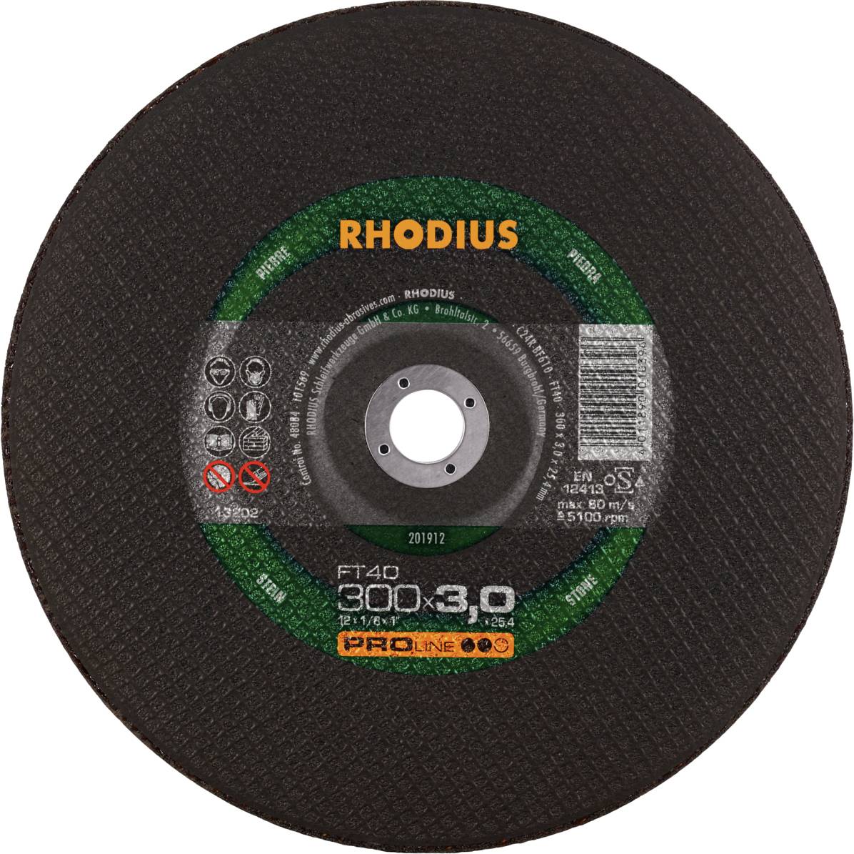 Rhodius FT40 201912 Vágótárcsa készlet 25 db Kő, Nem vastartalmú fém