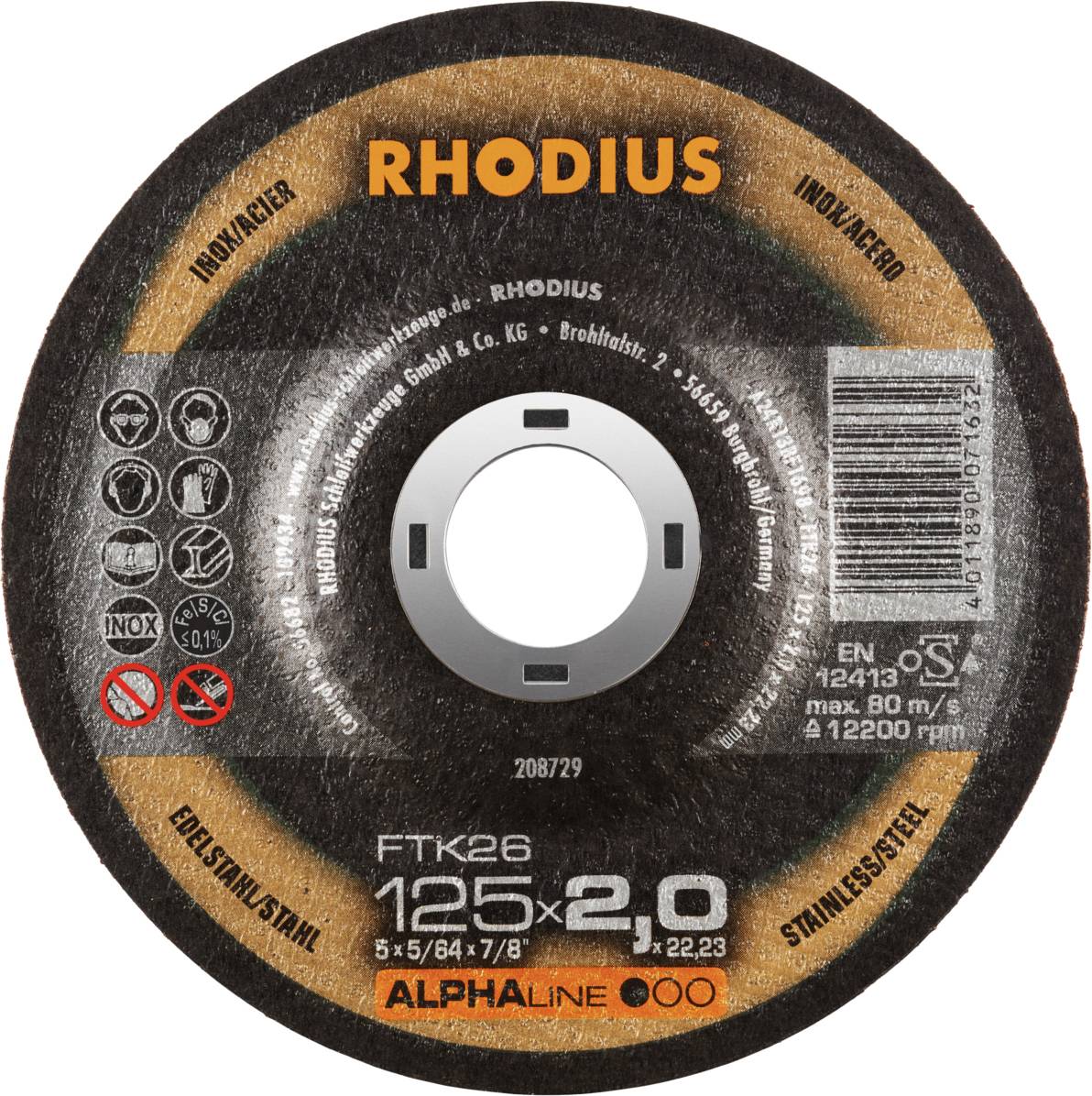 Rhodius FTK26 208729 Vágótárcsa készlet 25 db Nemesacél, Acél