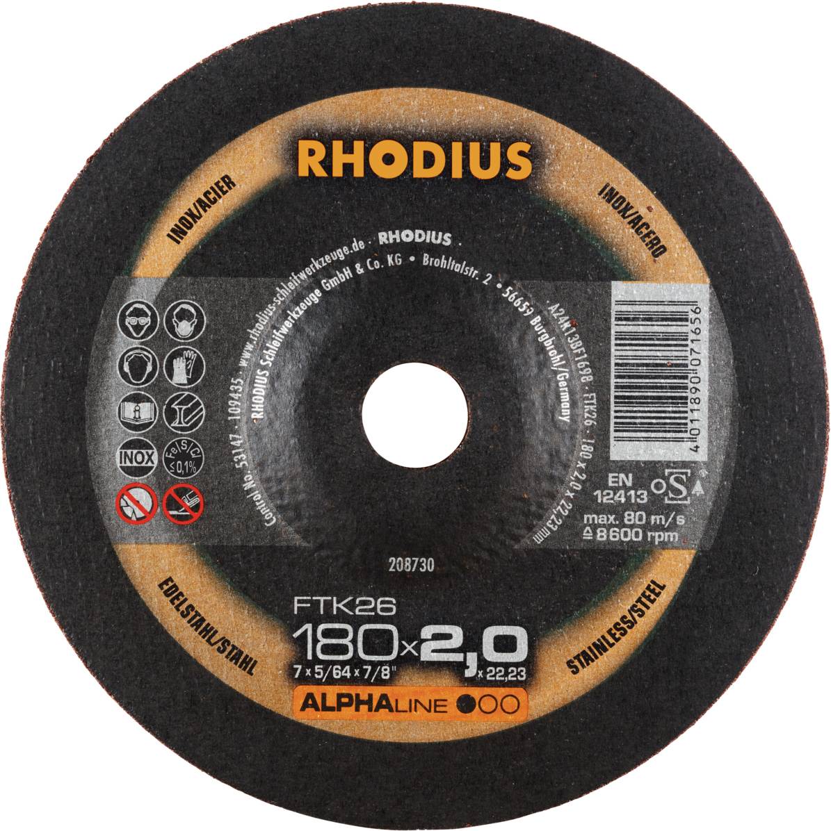 Rhodius FTK26 208730 Vágótárcsa készlet 25 db Nemesacél, Acél