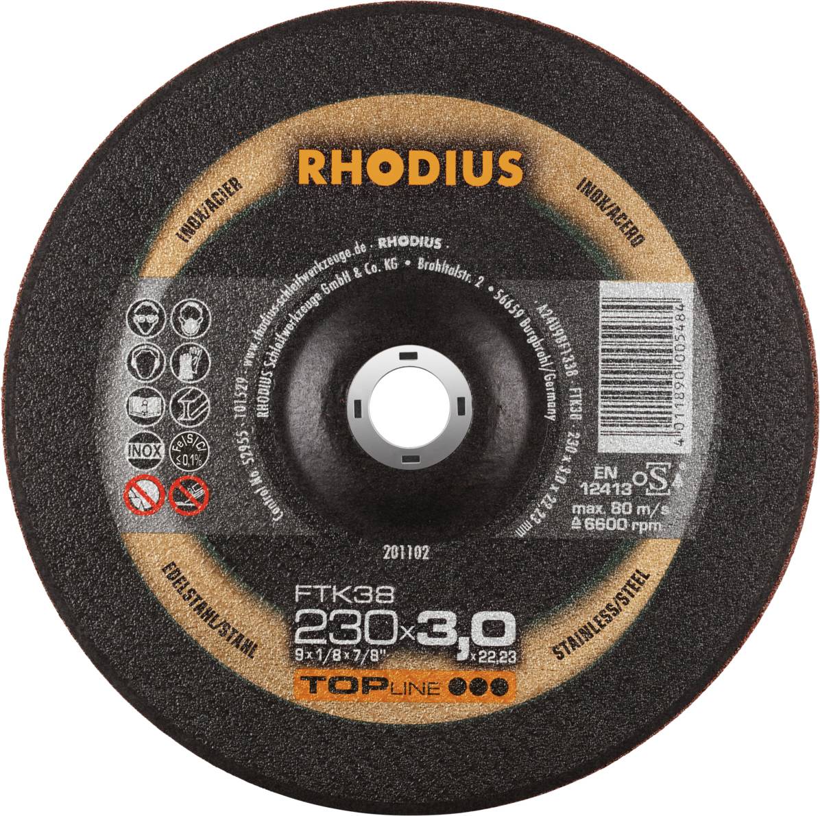Rhodius FTK38 201102 Vágótárcsa készlet 25 db Nemesacél, Acél