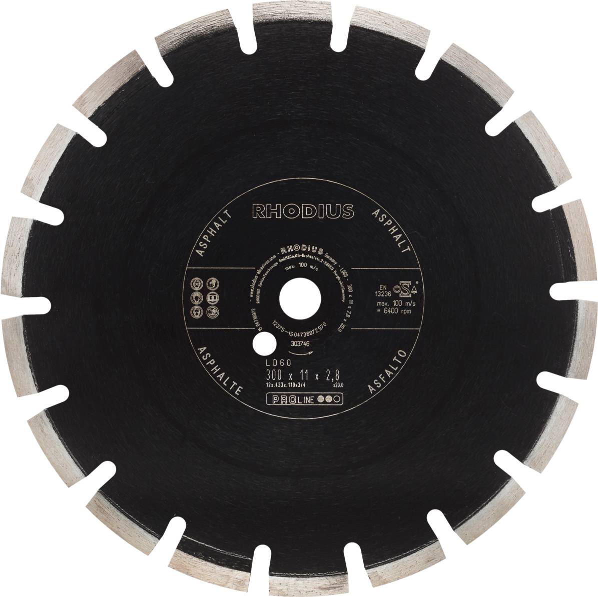 Rhodius LD60 303746 Gyémánt bevonatú vágótárcsa 1 db aszfalt