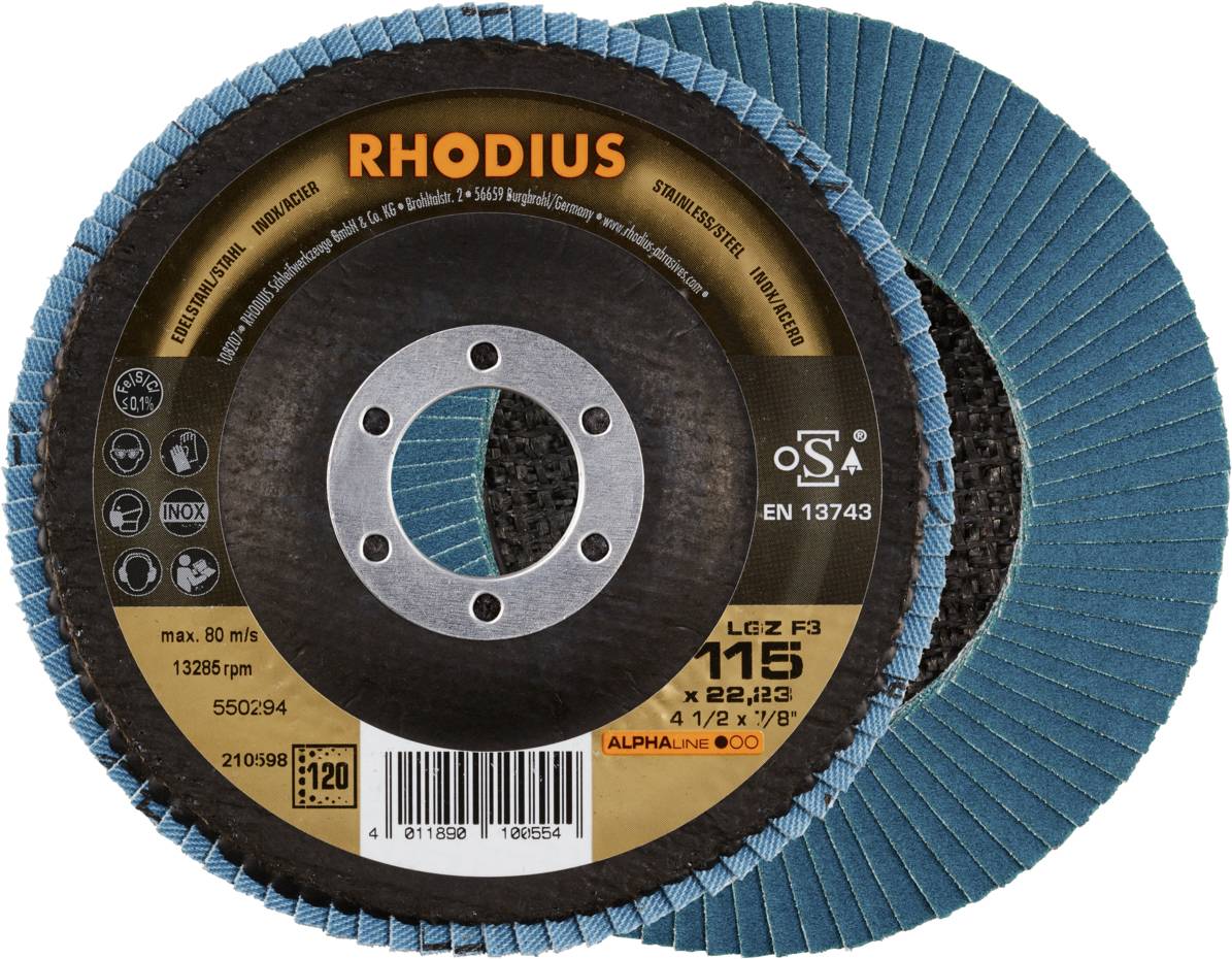 Rhodius 210598 LGZ F3 Felületcsiszoló korong Nemesacél, Acél 10 db