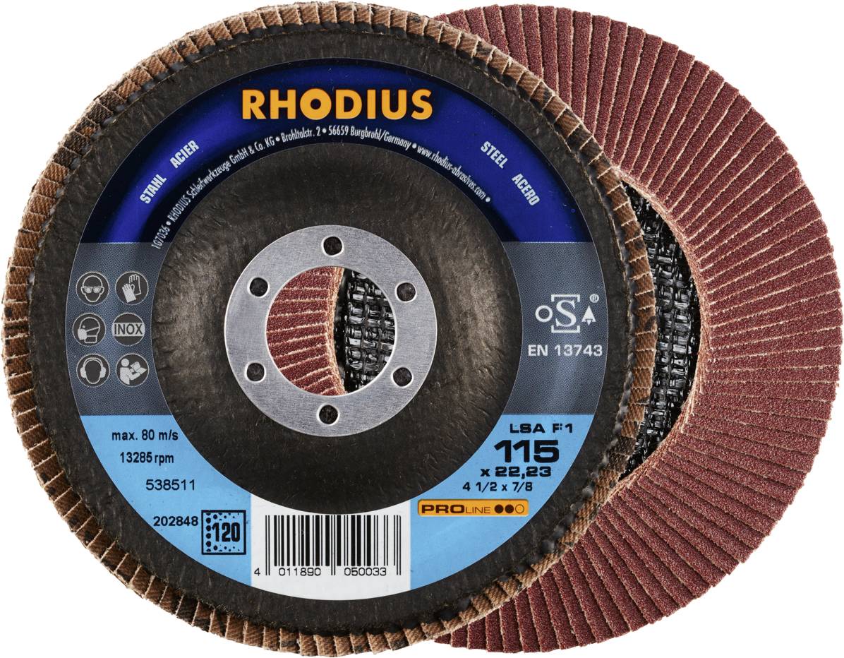 Rhodius 202848 LSA F1 Felületcsiszoló korong Szemcsézet 120 Acél 10 db