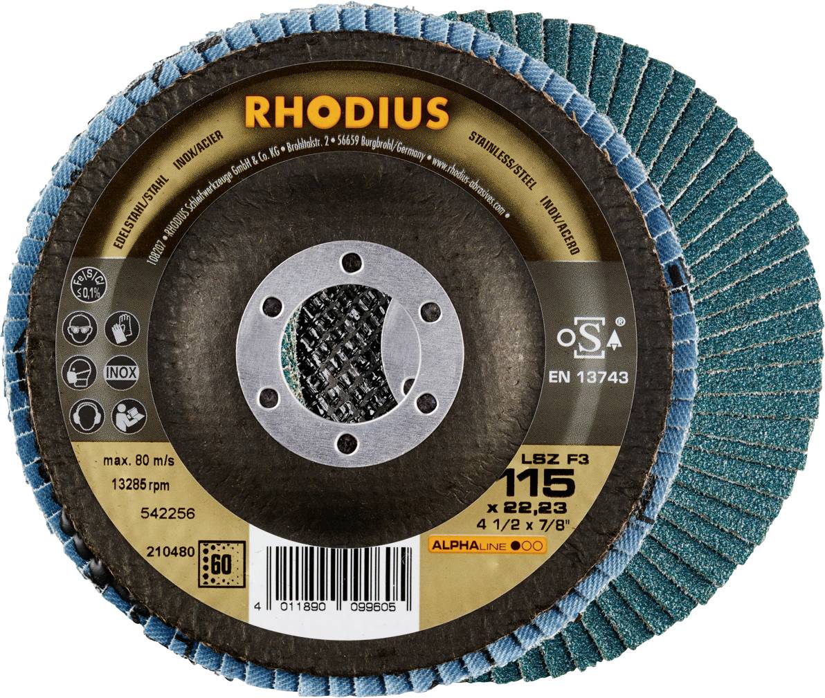 Rhodius 212045 LSZ F3 Felületcsiszoló korong Nemesacél, Acél 10 db
