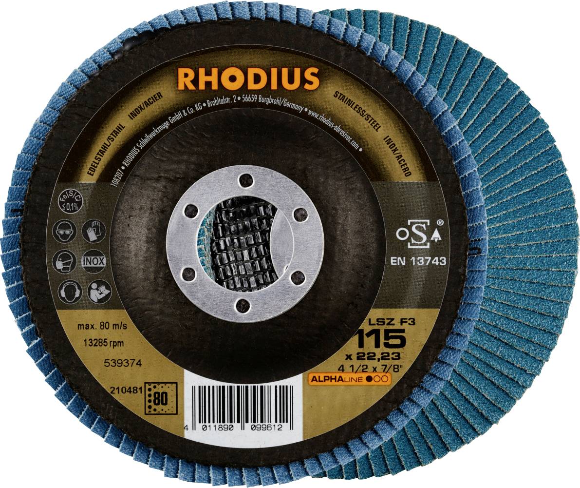 Rhodius 212046 LSZ F3 Felületcsiszoló korong Nemesacél, Acél 10 db