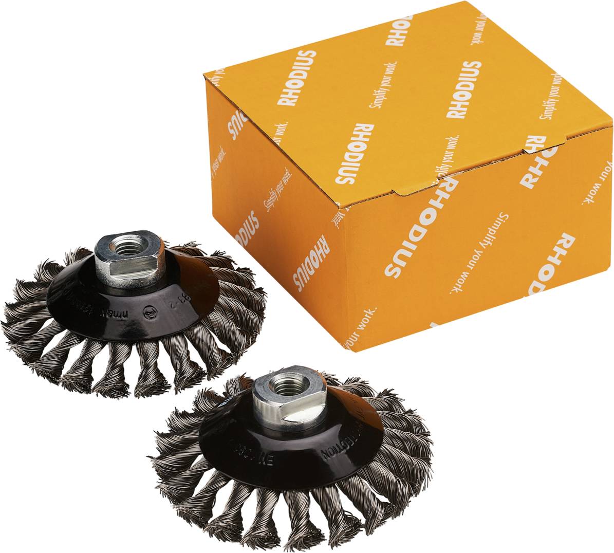 Rhodius RHODIUS SKBZ CSOMAG, 2 db kúpos kefe 115 x 15 x 20 x M14, csomózott, PROline, acélhoz SKBZ PACK 304575 2 db