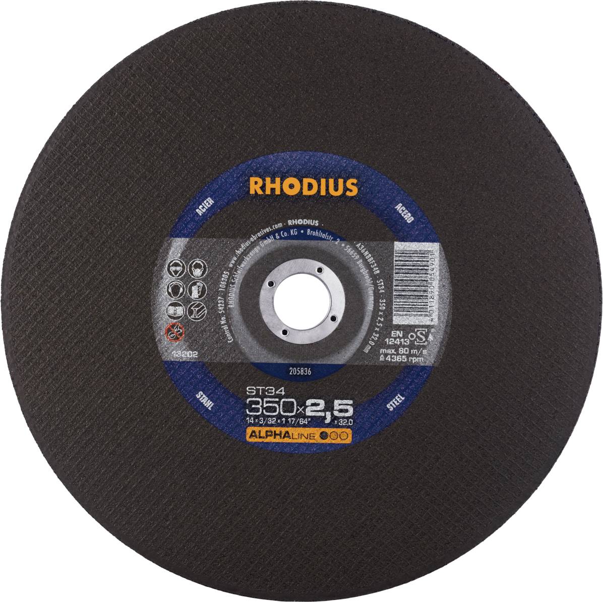 Rhodius ST34 205836 Vágótárcsa 10 db Acél