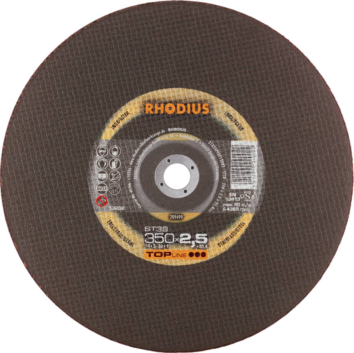 Rhodius ST38 209499 Vágótárcsa 10 db Nemesacél, Acél