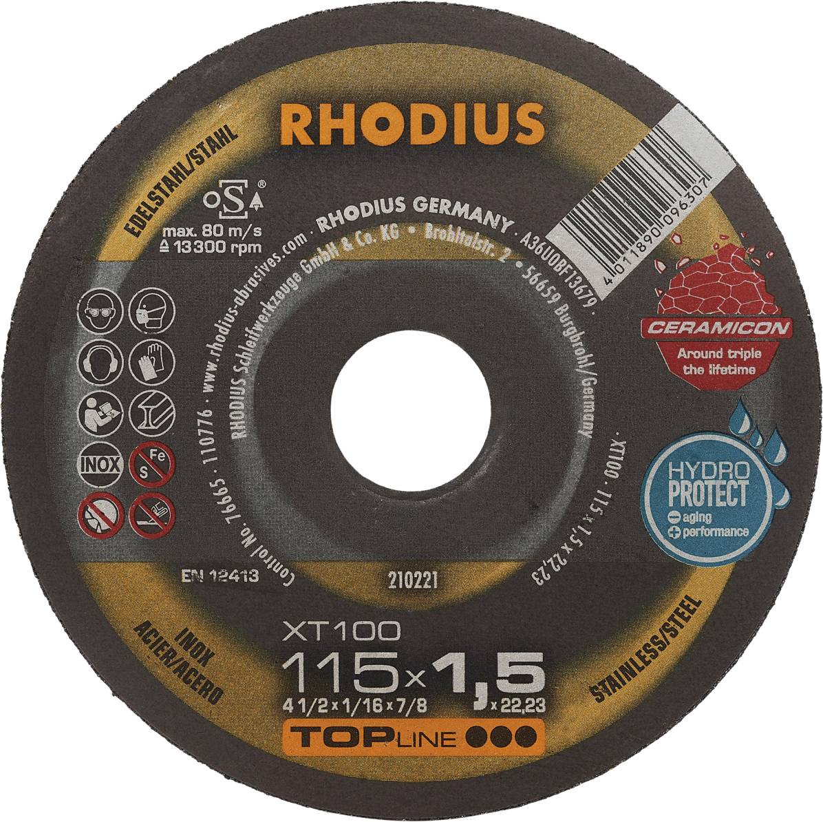 Rhodius XT100 210221 Vágótárcsa 25 db Nemesacél, Acél