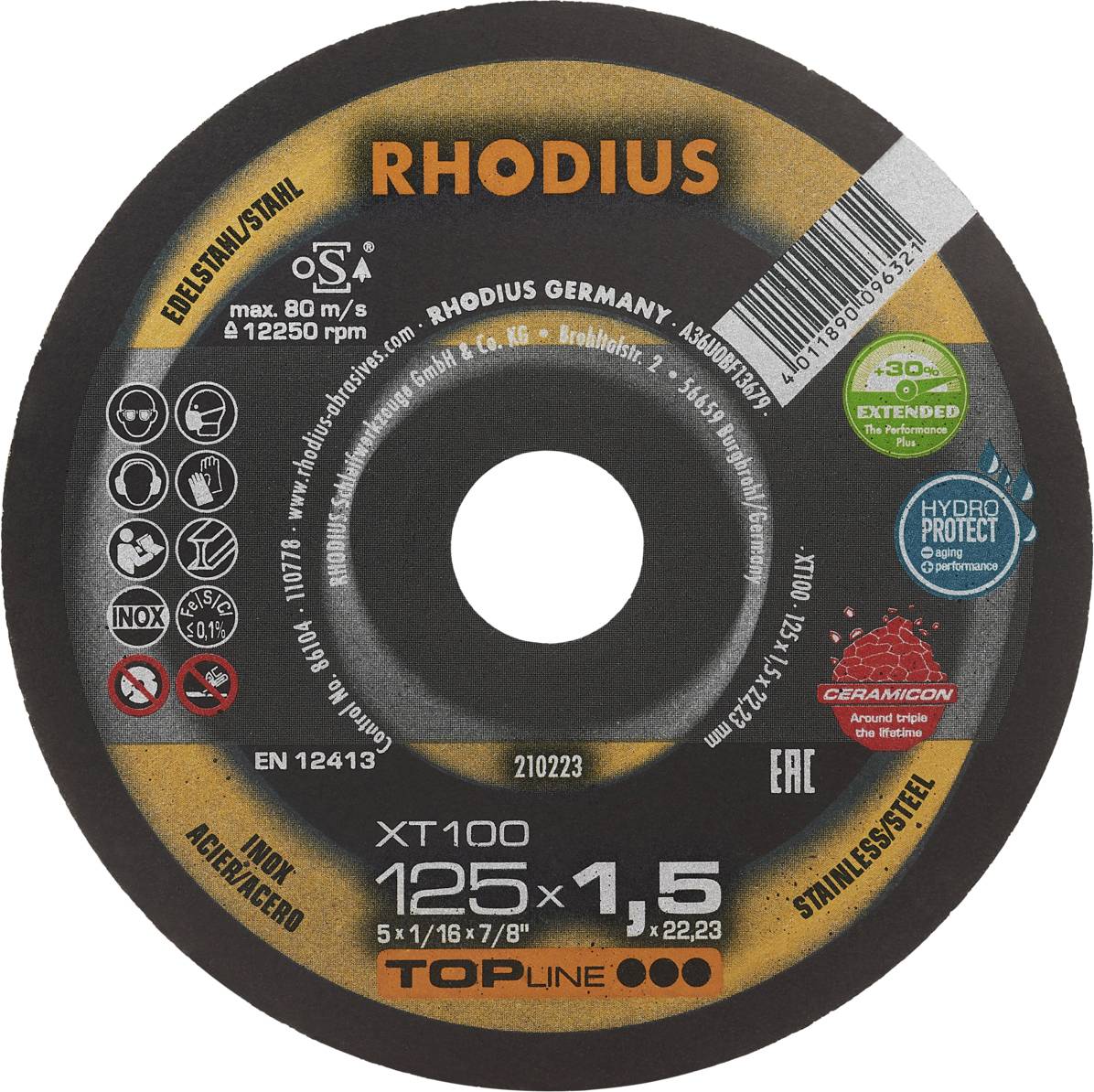 Rhodius XT100 210223 Vágótárcsa 25 db Nemesacél, Acél