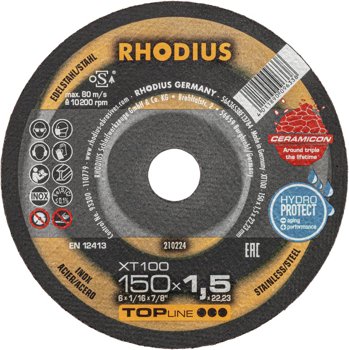 Rhodius XT100 210224 Vágótárcsa 25 db Nemesacél, Acél