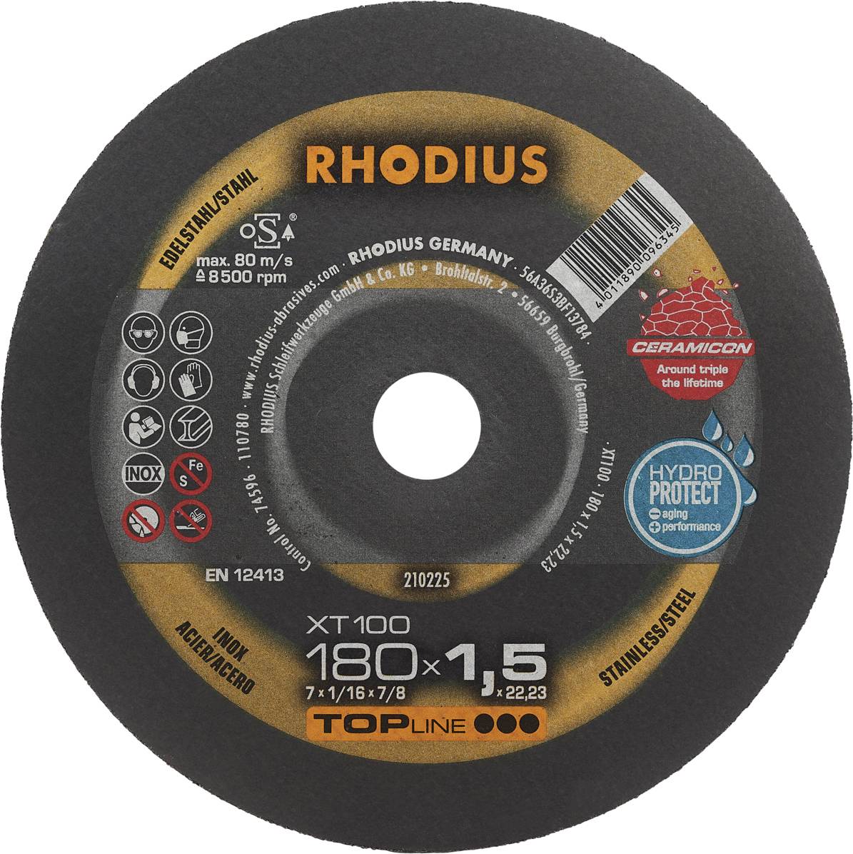 Rhodius XT100 210225 Vágótárcsa 25 db Nemesacél, Acél