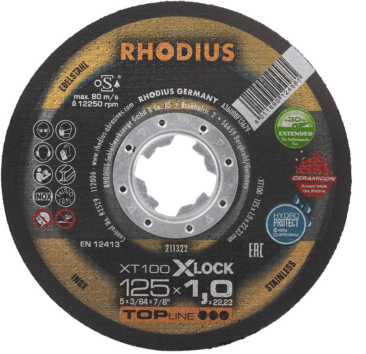 Rhodius XT100 X-LOCK 211322 Vágótárcsa 25 db Nemesacél, Acél
