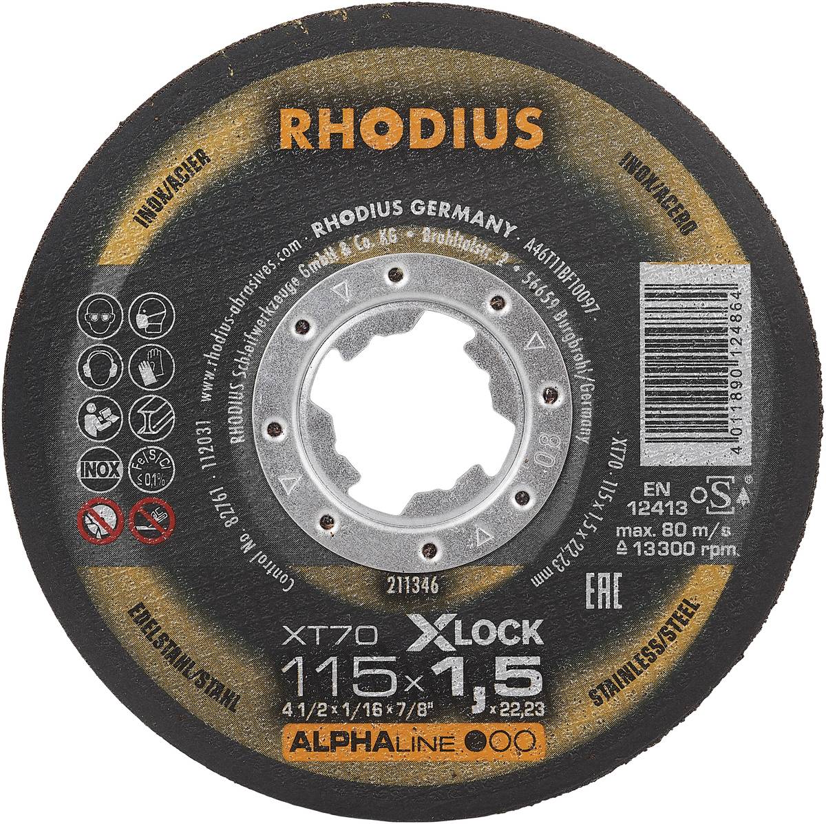 Rhodius XT70 X-LOCK 211346 Vágótárcsa 25 db Nemesacél, Acél
