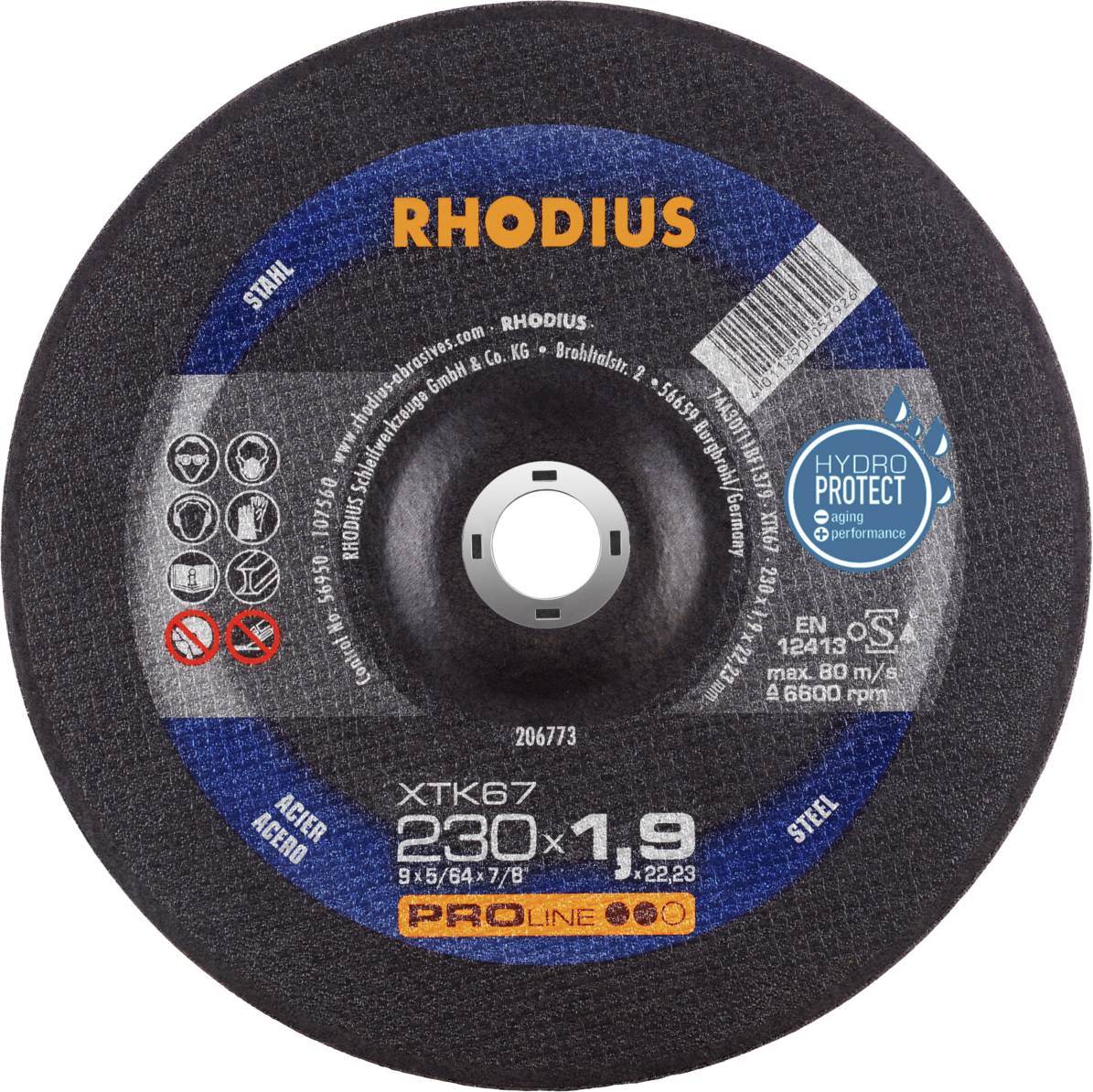 Rhodius XTK67 206773 Vágótárcsa 25 db Acél
