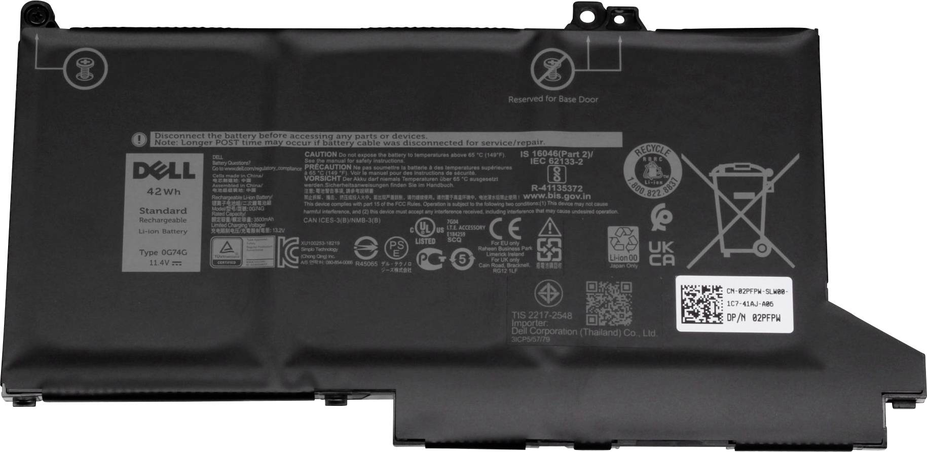 Dell Notebook akku Akku 3KF82 11.40 V 3684 mAh Dell