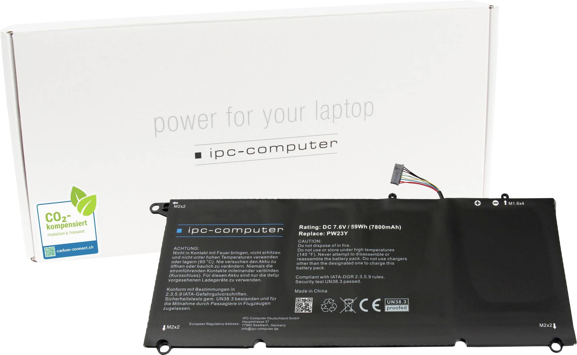 ipc-computer Notebook akku Akku PW23Y REPLACE 7.60 V 7800 mAh IPC-Computer