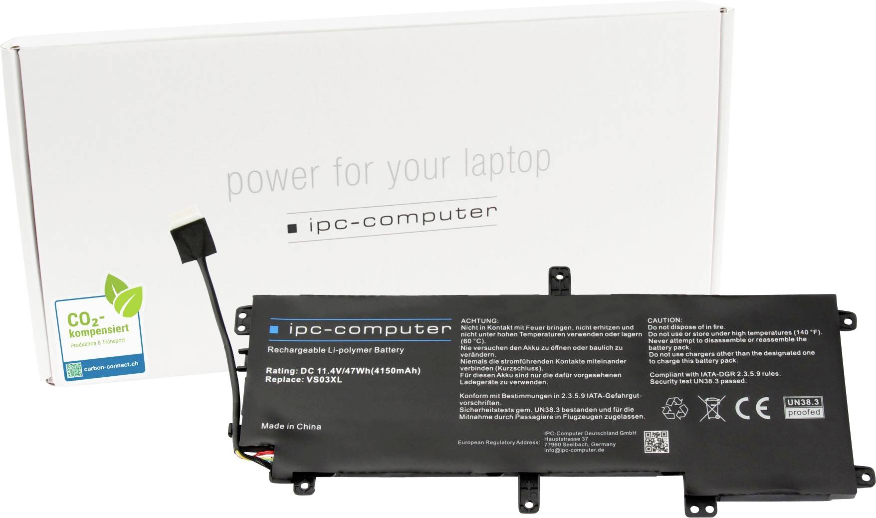 ipc-computer Notebook akku Akku VS03XL Repl 11.40 V 4150 mAh IPC-Computer