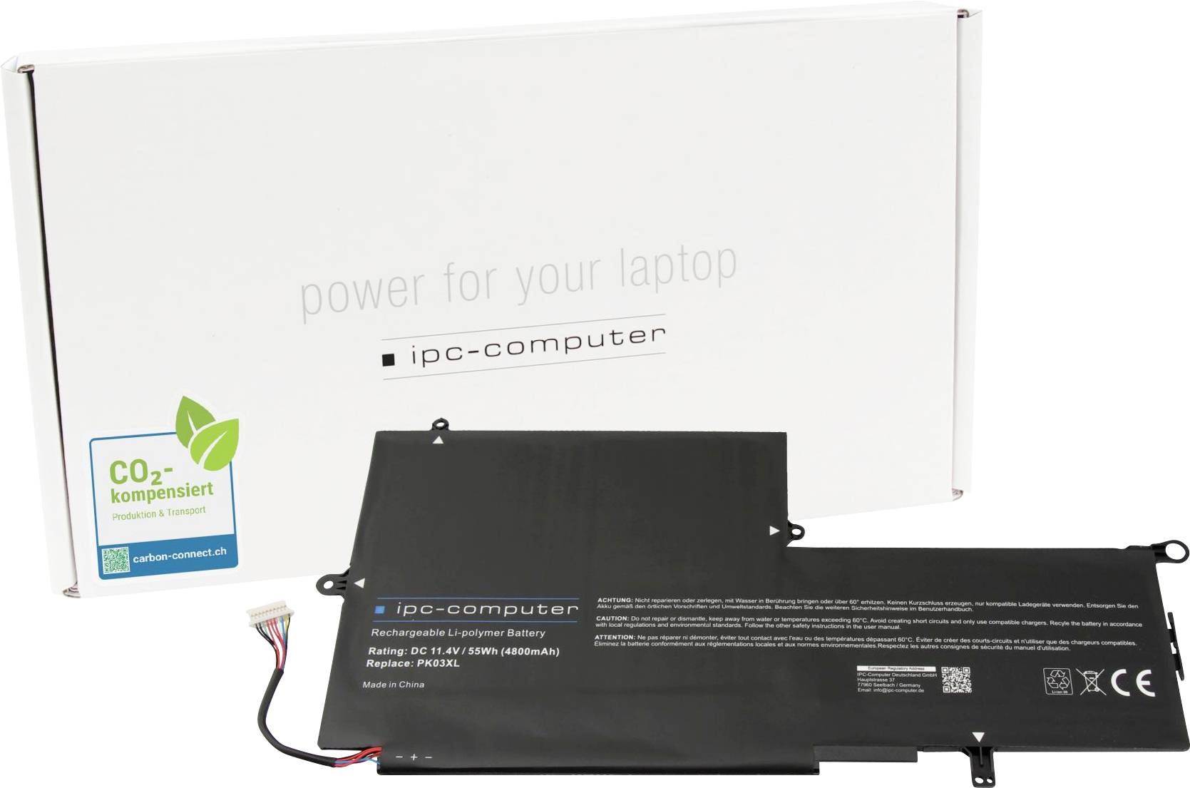 ipc-computer Notebook akku Akku PK03XL REPLACE 11.40 V 4800 mAh IPC-Computer
