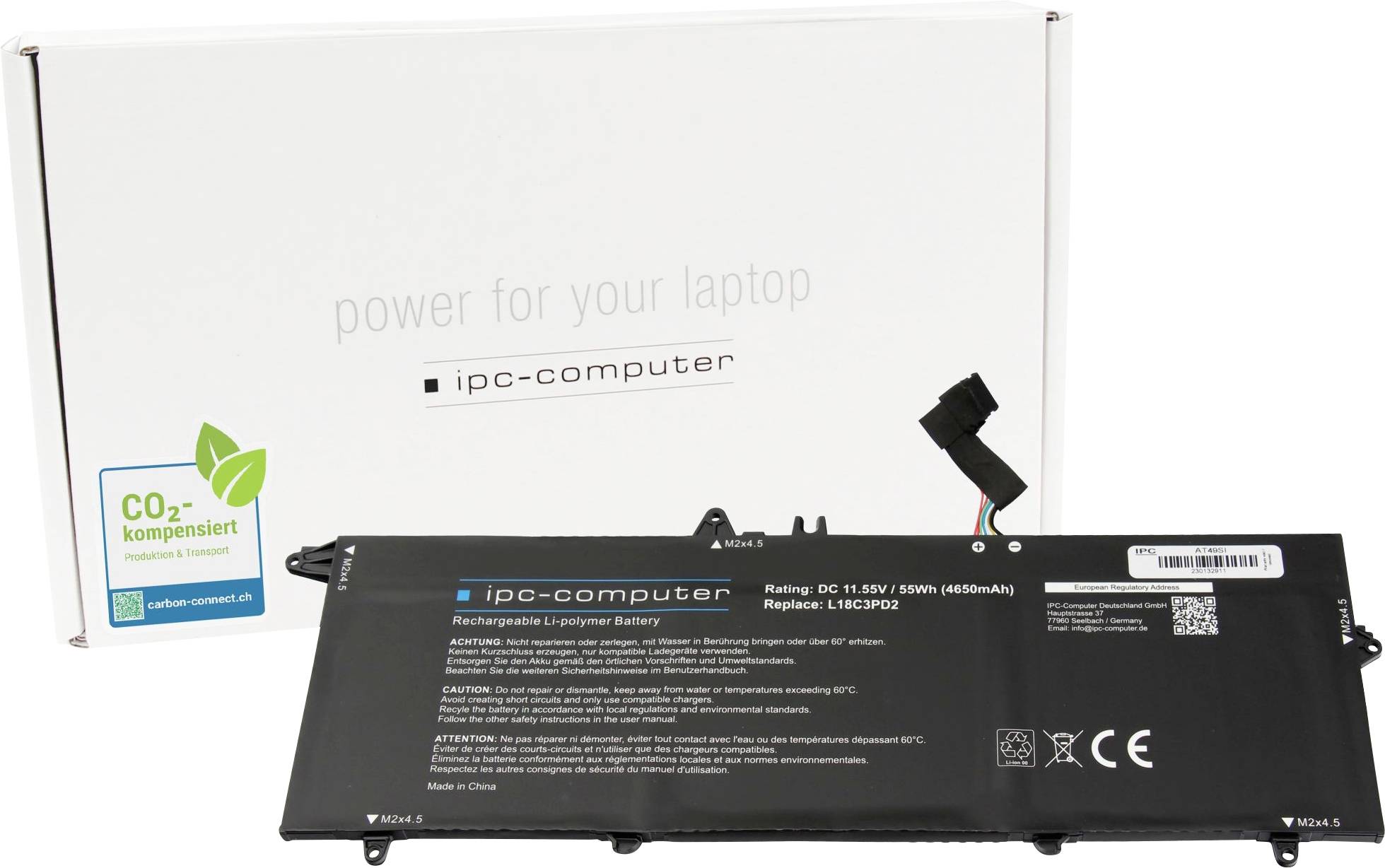 ipc-computer Notebook akku Akku L18C3PD2 REPLACE 11.55 V 4800 mAh IPC-Computer