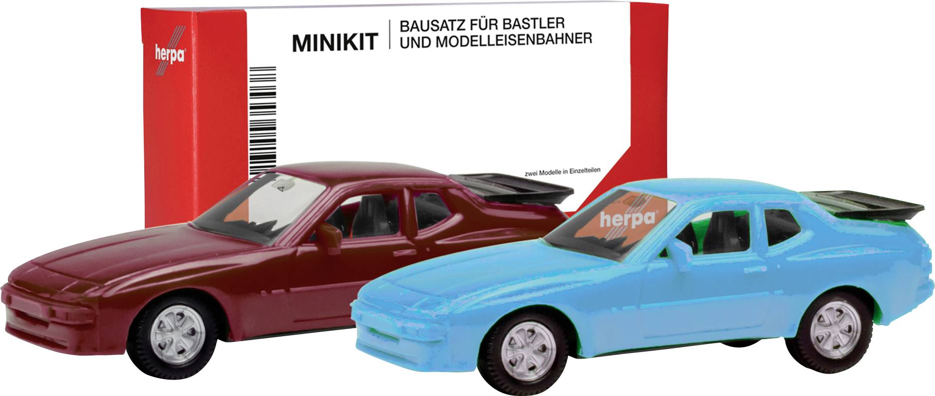 Herpa 012768-004 H0 Személygépkocsi modell Porsche 944, piros és kék