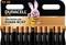 Tízdarabos Duracell Plus AA elemcsomag, amelyet '150%-kal hosszabb élettartam Power Boost technológiával' reklámoznak. Tartalmazza a márka kabalafiguráját.