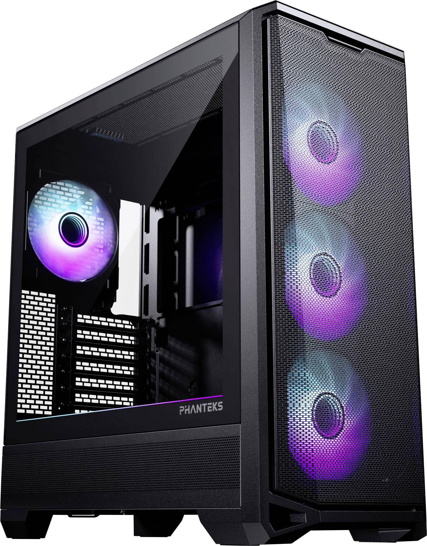 Phanteks PH-EC400GA_DBK01 Midi torony Ház, Gaming doboz, Számítógép ház Fekete-0