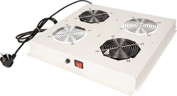 Roline 26.21.0299 19 coll 2 x Hálózati szekrény beépíthető ventilátor  1 ME  Kapcsolóval  Szürke