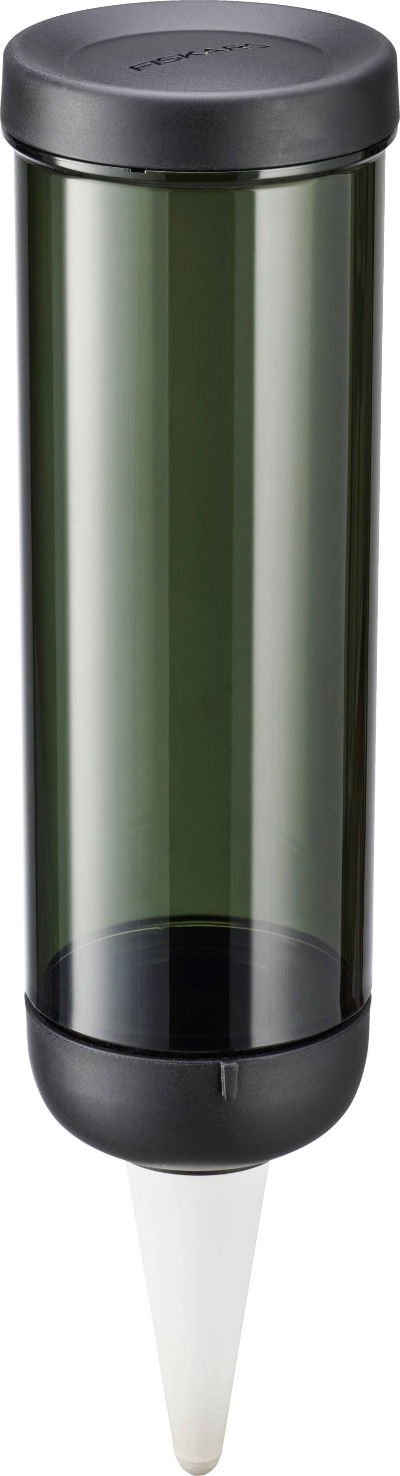 Fekete külső érzékelő átlátszó hengeres házban, kúpos hegyű, környezeti körülmények mérésére.