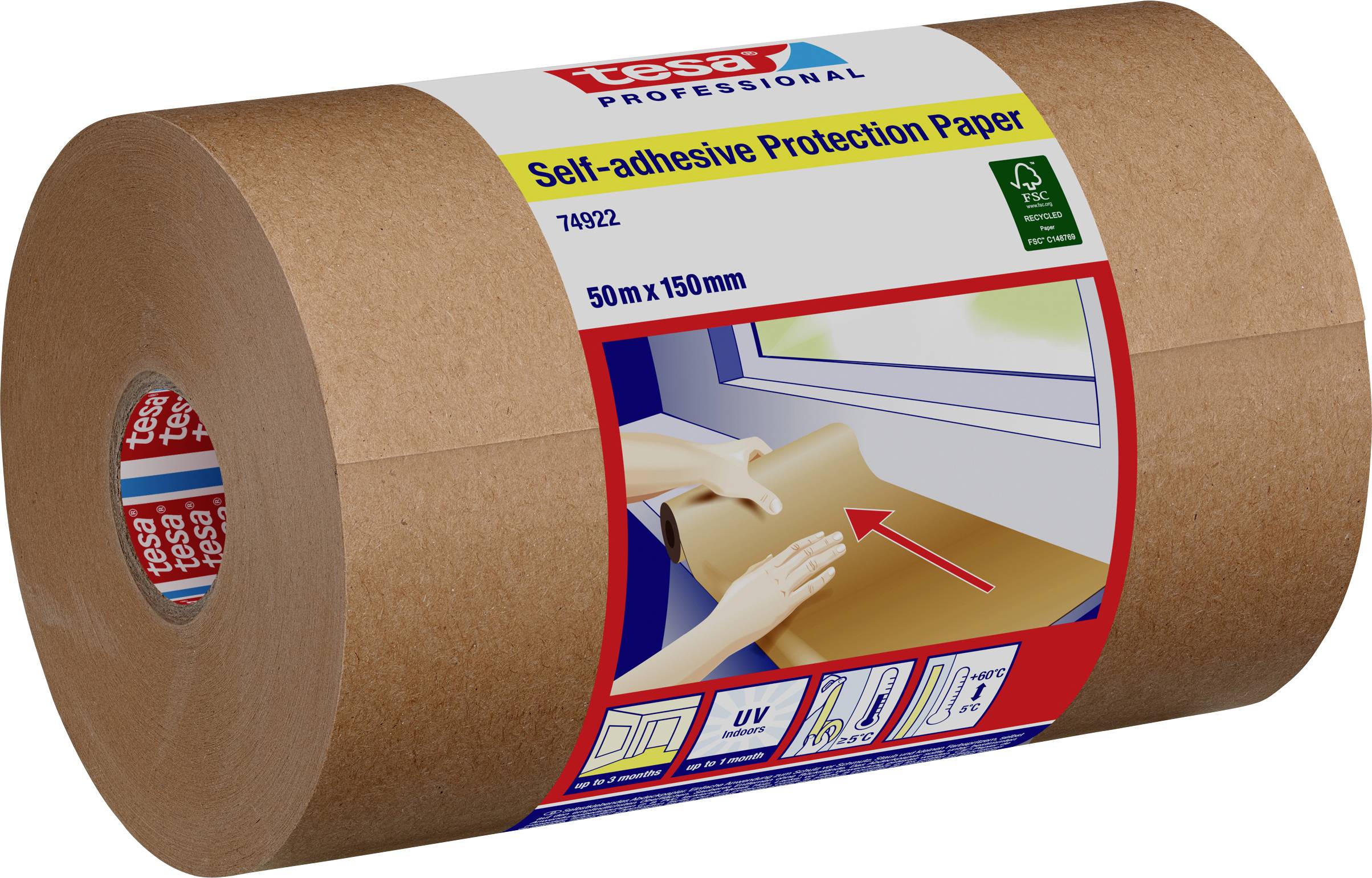 tesa 74922 74922-00000-00 Krepp szalag tesa® Professional Zergeszínű (H x Sz) 50 m x 15 cm 50 m