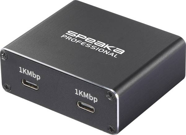 <br>  SpeaKa Professional<br>  SP-GNS-240<br>  Splitter<br>  <br>  2 port<br>  USB-C®<br>  1 GBit/s<br>  USB-s tápellátás<br>  <br>