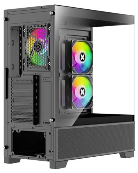 Xilence Beam X218.ARGB Case Bl Midi torony Ház Fekete Oldalsó szélvédő, 3 előretelepített hűtő-1