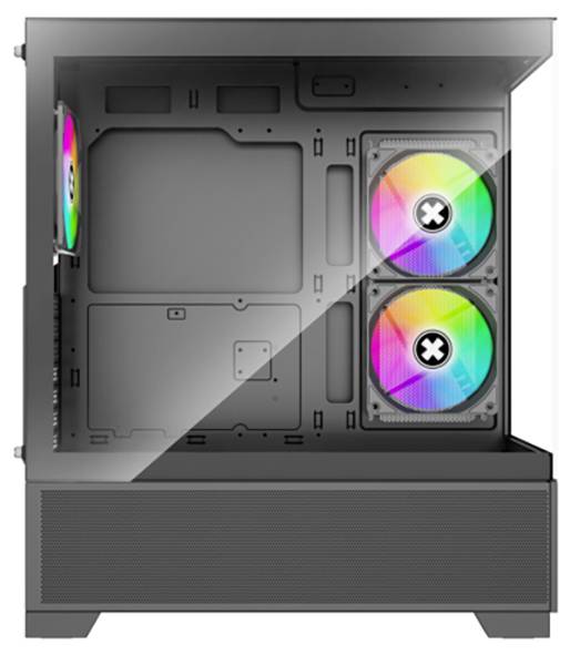 Xilence Beam X218.ARGB Case Bl Midi torony Ház Fekete Oldalsó szélvédő, 3 előretelepített hűtő-2