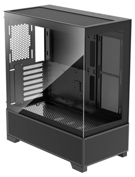 Xilence Beam X218.ARGB Case Bl Midi torony Ház Fekete Oldalsó szélvédő, 3 előretelepített hűtő-3