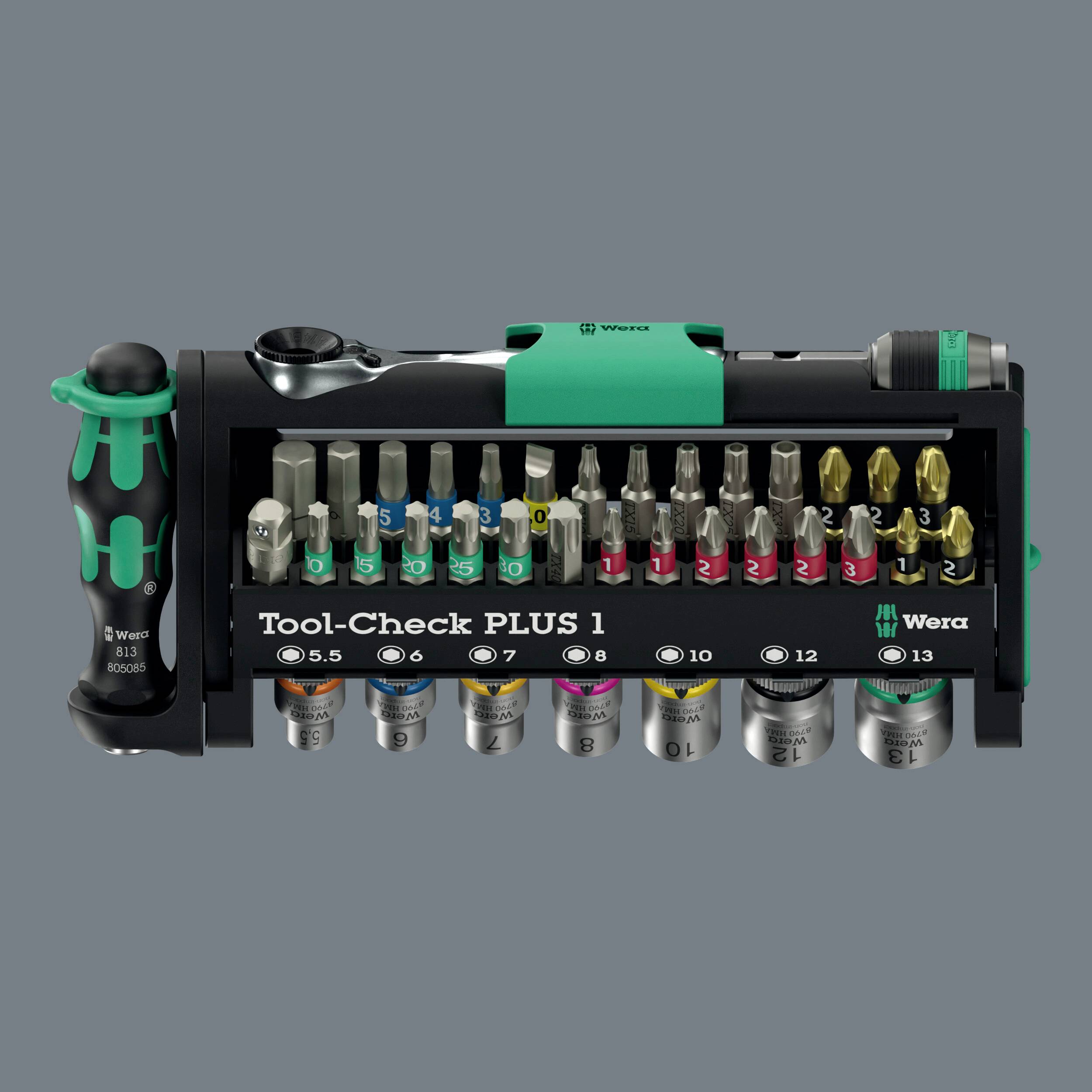 Wera Tool-Check PLUS 1 05049055001 Bit készlet 39 részes Egyeneshornyú, Kereszthornyú Phillips, Kereszthornyú Pozidriv, -1