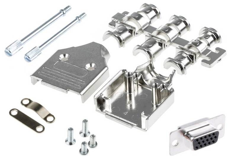 MH Connectors MHDM9-HD15FS-K D-SUB tűs kapocsléc készlet 180 ° Pólusszám: 15 Forrasztókehely 1 db-0