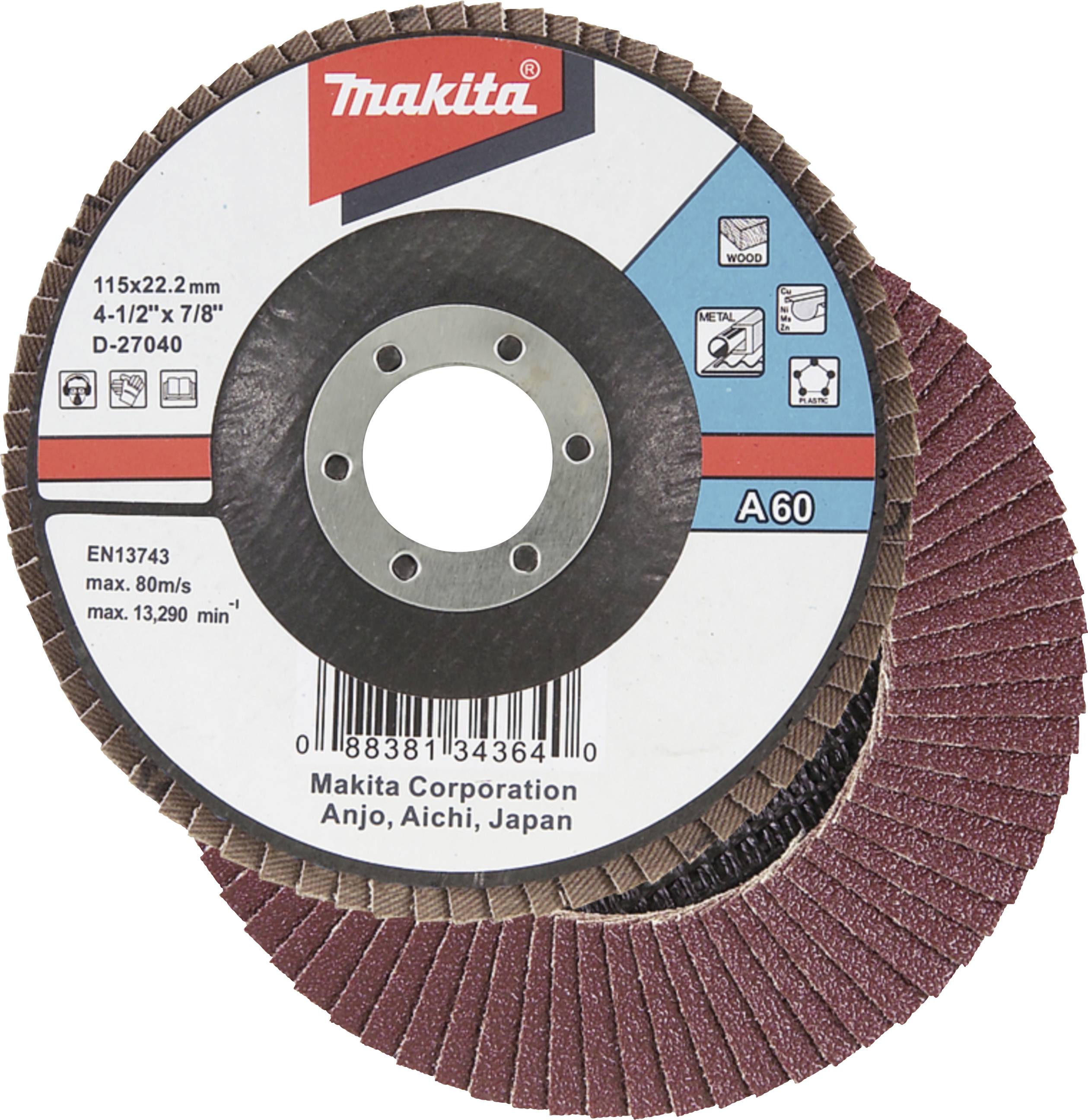 Makita D-27040 Legyezős csiszolókorong Ø 115 mm Szemcsézet=60 1 db-0
