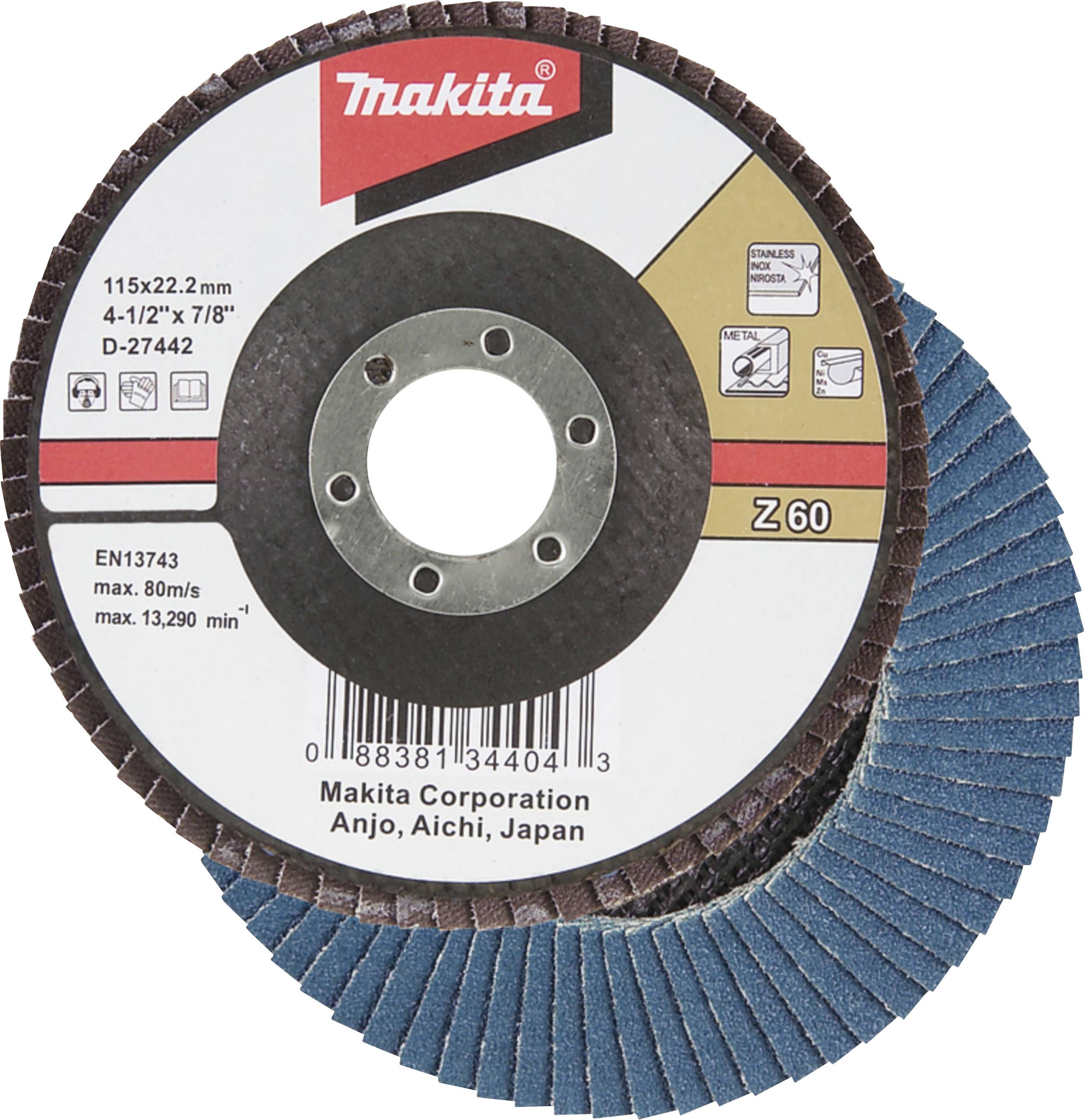 Makita D-27442 Legyezős csiszolókorong Ø 115 mm Szemcsézet=60 1 db