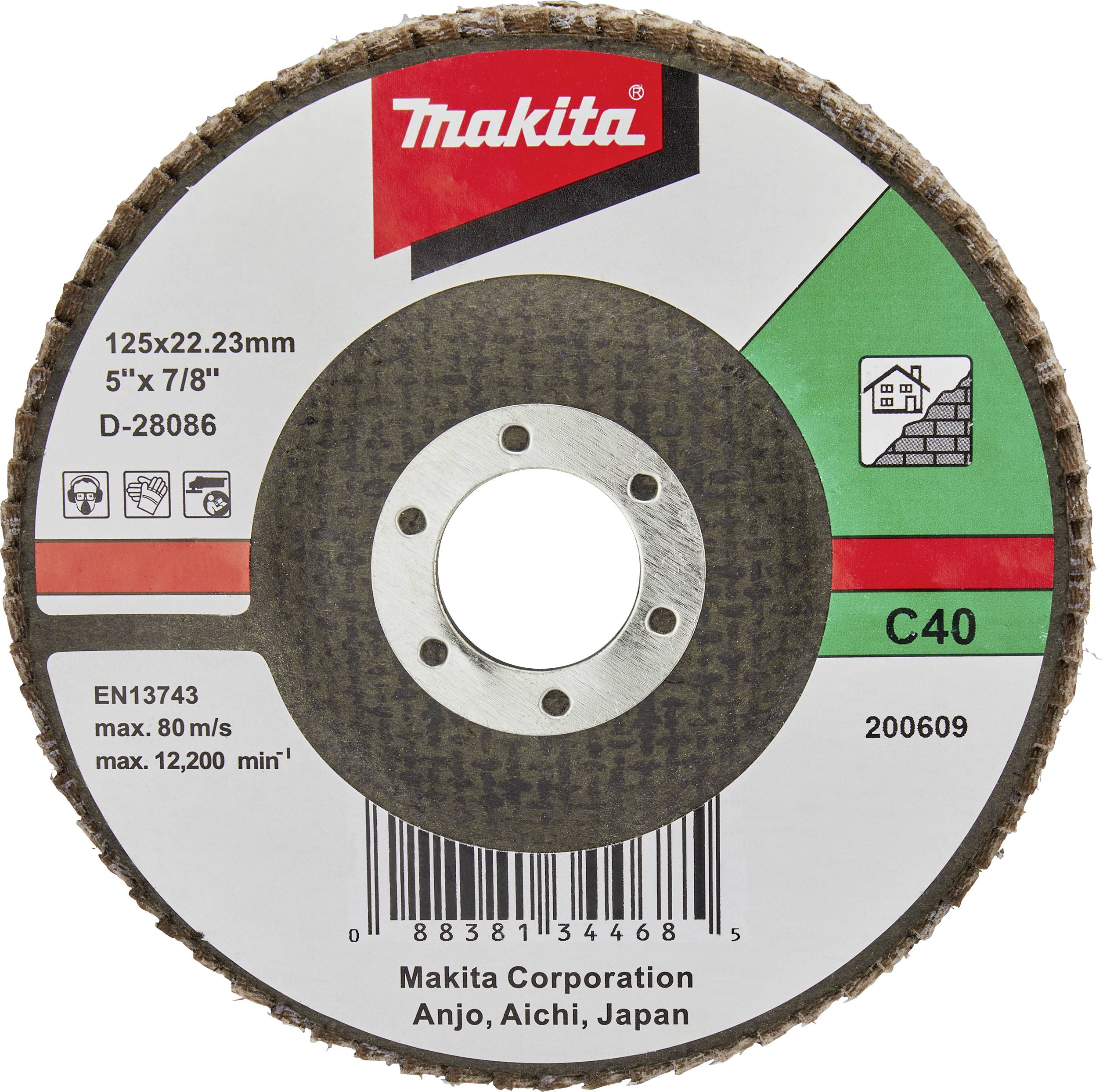 Makita D-28086 Legyezős csiszolókorong Ø 125 mm Szemcsézet=40 1 db