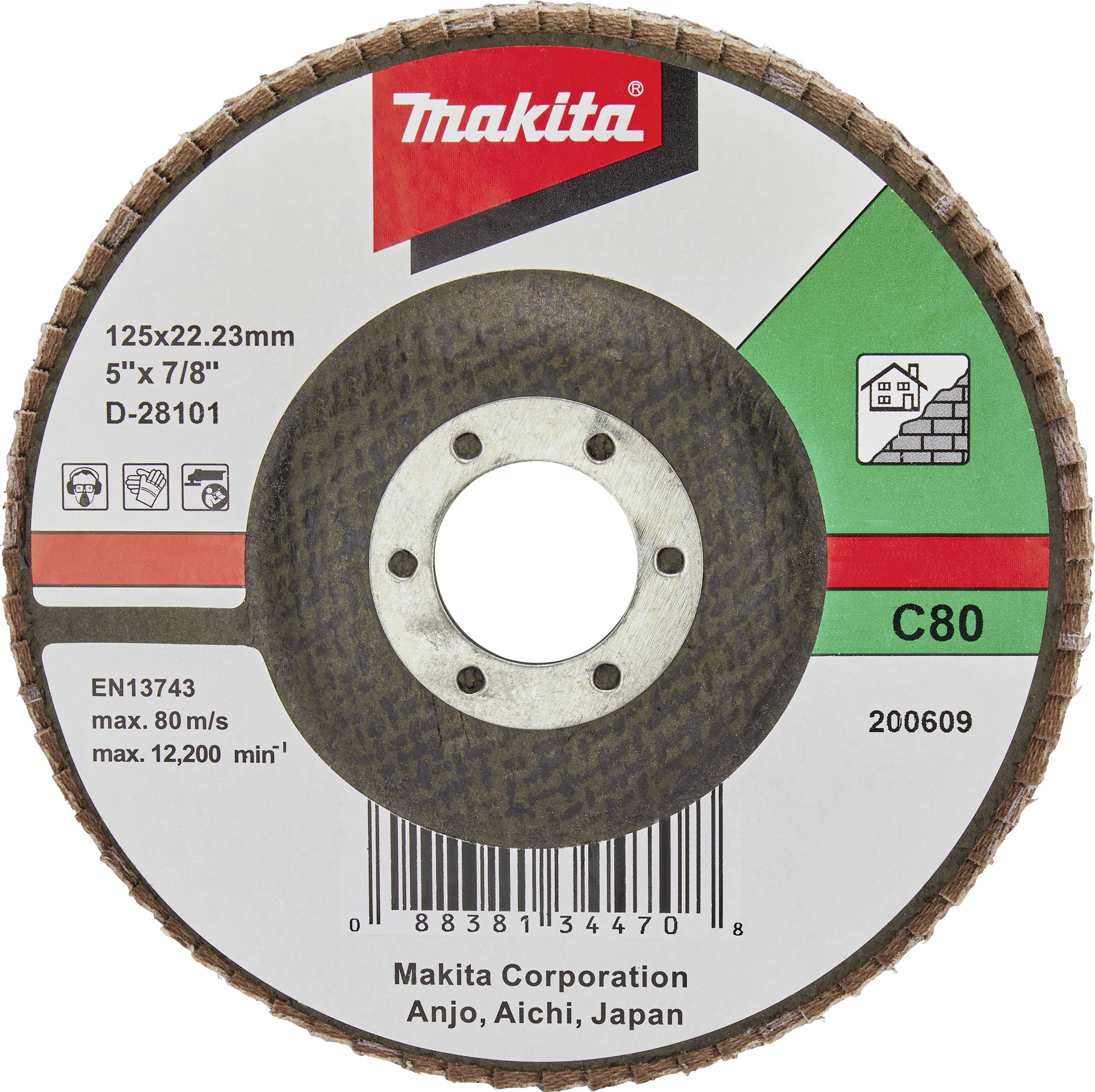 Makita D-28101 Legyezős csiszolókorong Ø 125 mm Szemcsézet=80 1 db