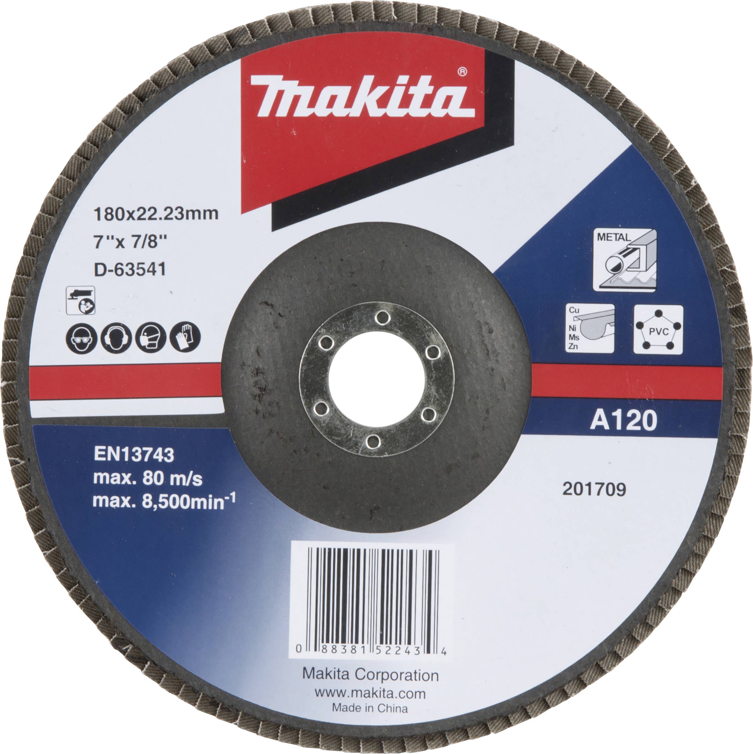 Makita D-63541 Legyezős csiszolókorong Ø 180 mm Szemcsézet=120 1 db